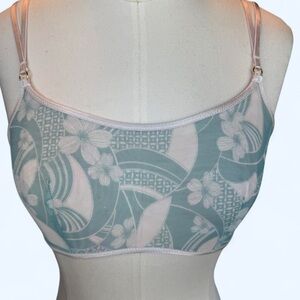 Victoria's Secret Mint and off white Floral Mesh Bralette size med adjustable